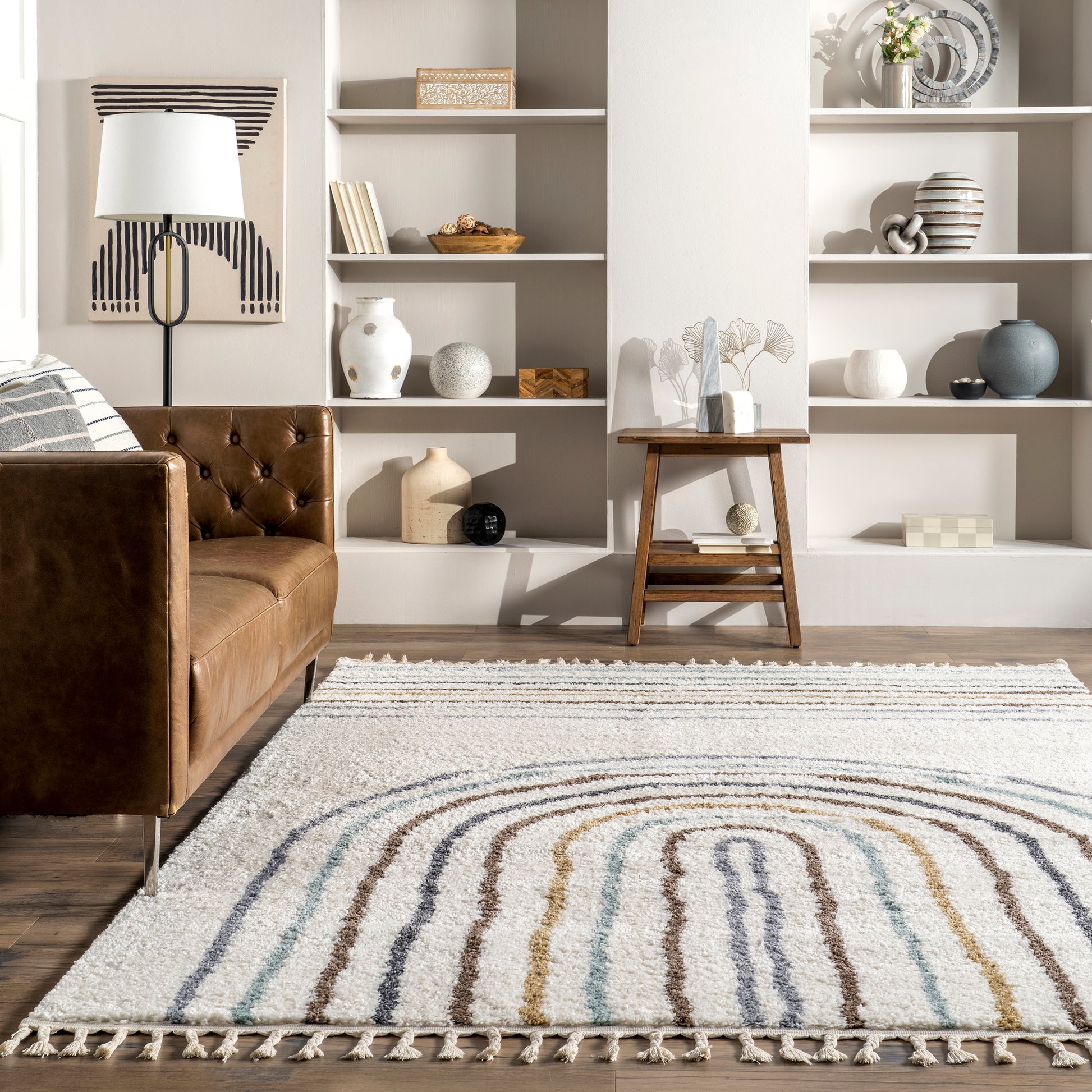 Nuloom Sina Rainbow Nsi1332A Beige Area Rug