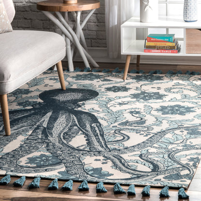 Nuloom Thomas Paul Octopus Nth3534A Aqua Area Rug