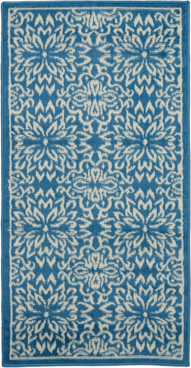 Nourison Jubilant Jub06 Ivory / Blue Damask Area Rug