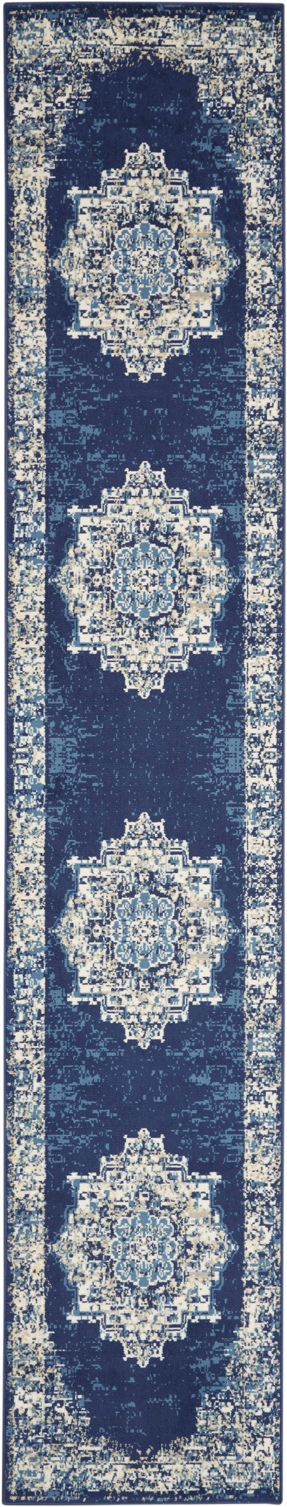 Nourison Grafix Grf14 Navy Blue Area Rug