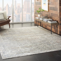 Nourison Starry Nights Stn03 Silver/Cream Area Rug