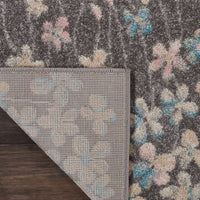 Nourison Tranquil Tra04 Grey / Beige Floral / Country Area Rug