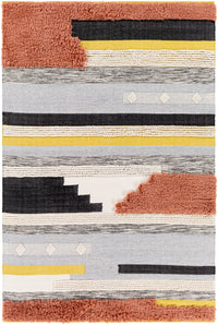 Surya Yuva Yuv-2300 Rust, Bright Yellow, Black, Medium Gray Area Rug