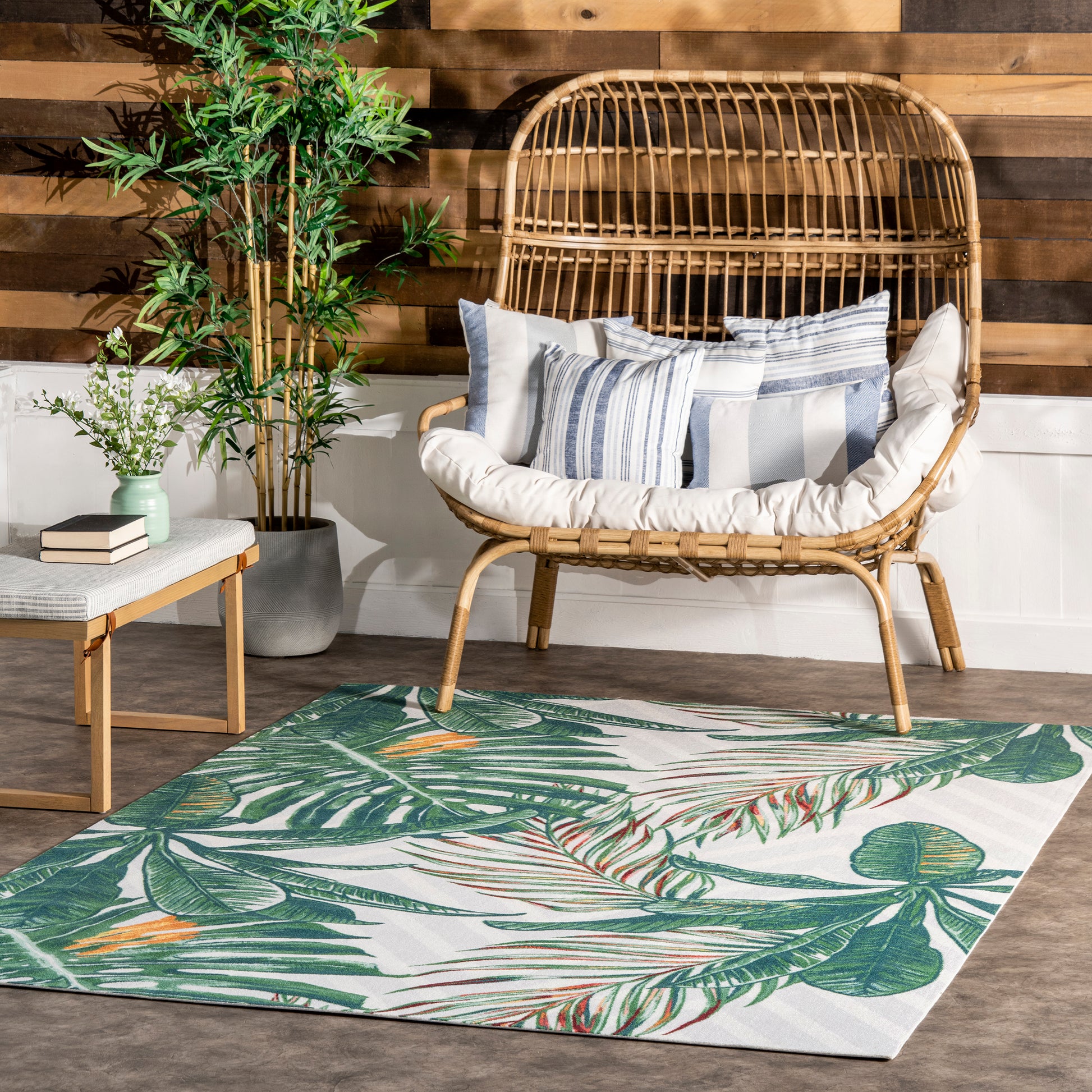 Nuloom Tropical Leaves Ntr2023A Multi Area Rug