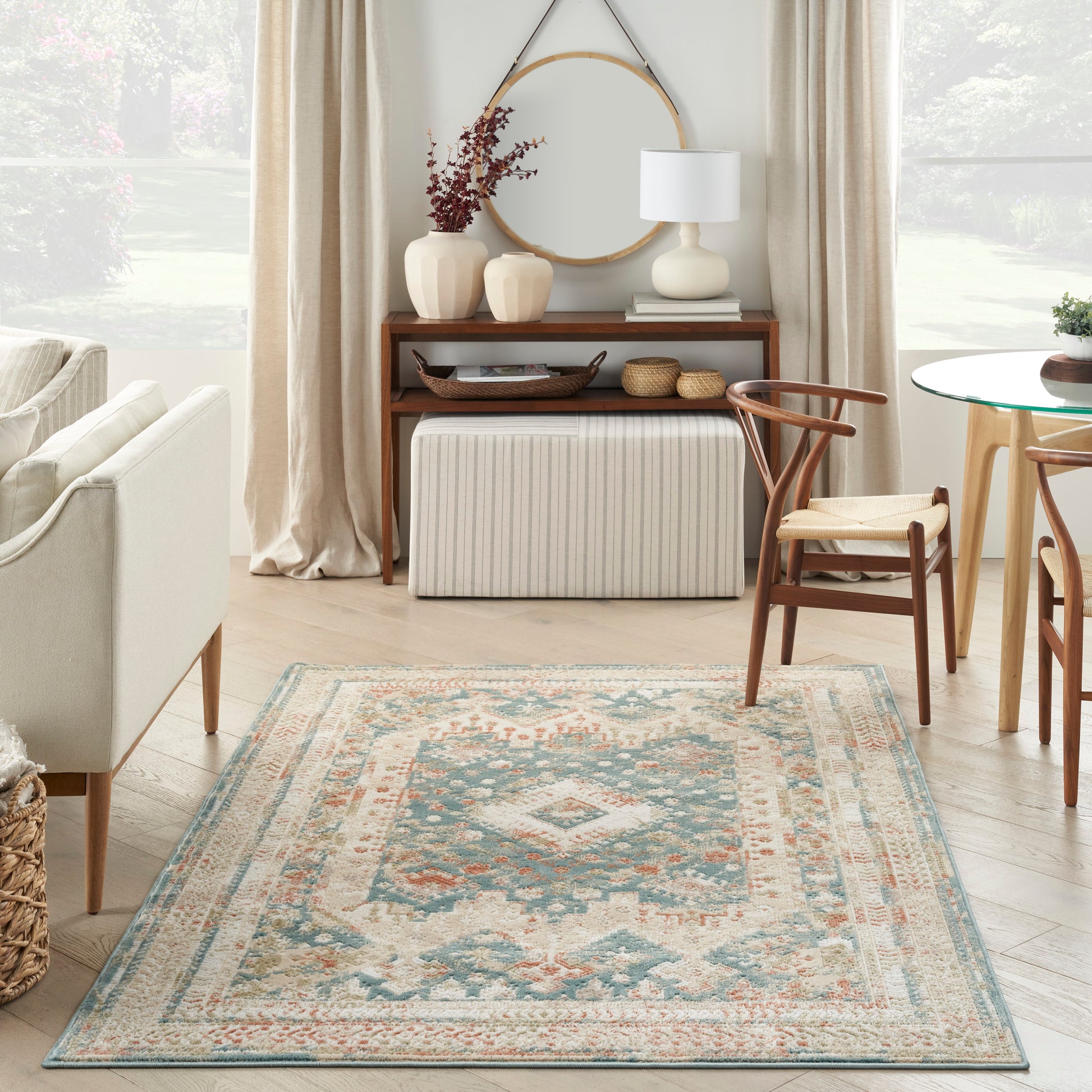 Nourison Thalia Thl04 Green/Ivory Area Rug