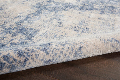 Nourison Silky Textures Sly01 Ivory / Blue Area Rug
