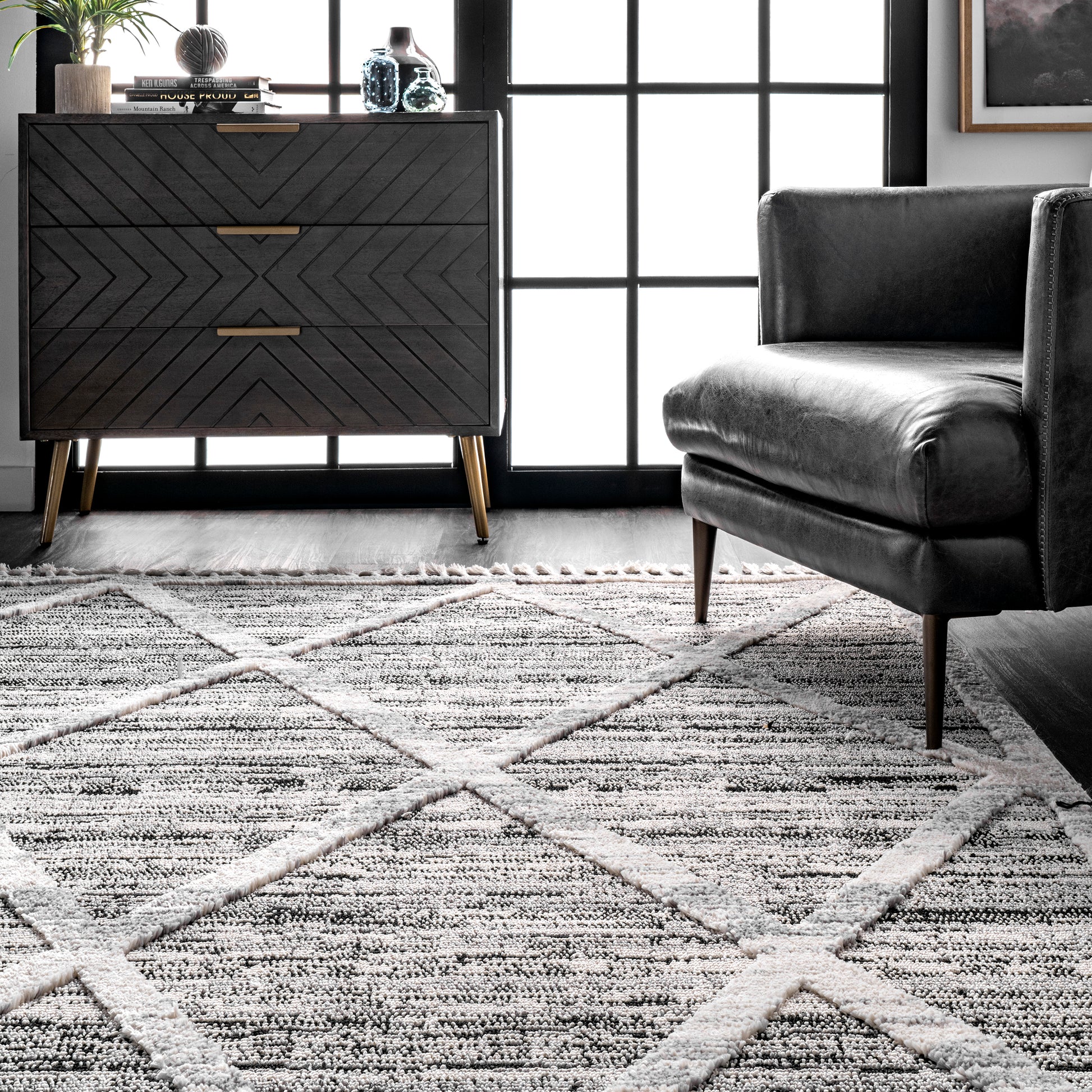 Nuloom Suri Trellis Textured Nsu2335A Gray Area Rug