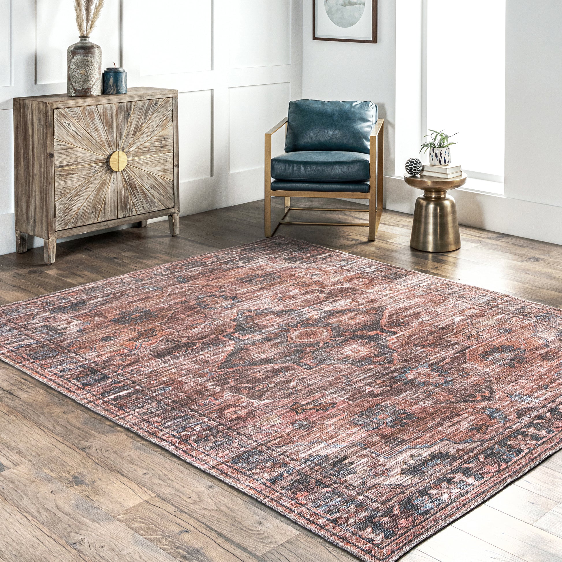 AreaRugs.com Wavaj Nwa1232A Rust Area Rug