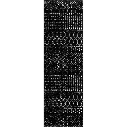 Nuloom Moroccan Blythe Nmo3123B Black And White Area Rug