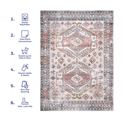 AreaRugs.com Wavaj Nwa1040D Peach Area Rug