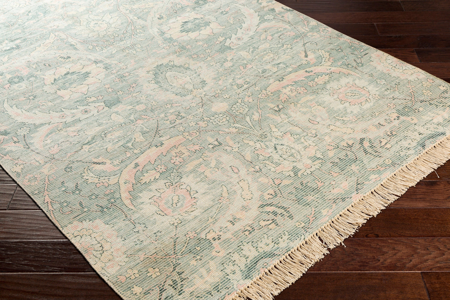Surya Zainab Zai-2302 Sage, Dark Green, Lime, Pale Pink Rugs.