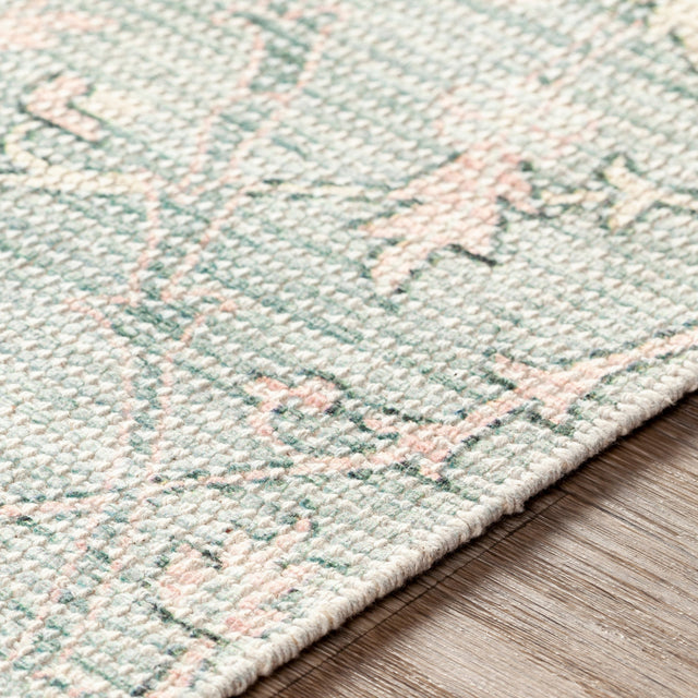 Surya Zainab Zai-2302 Sage, Dark Green, Lime, Pale Pink Rugs.