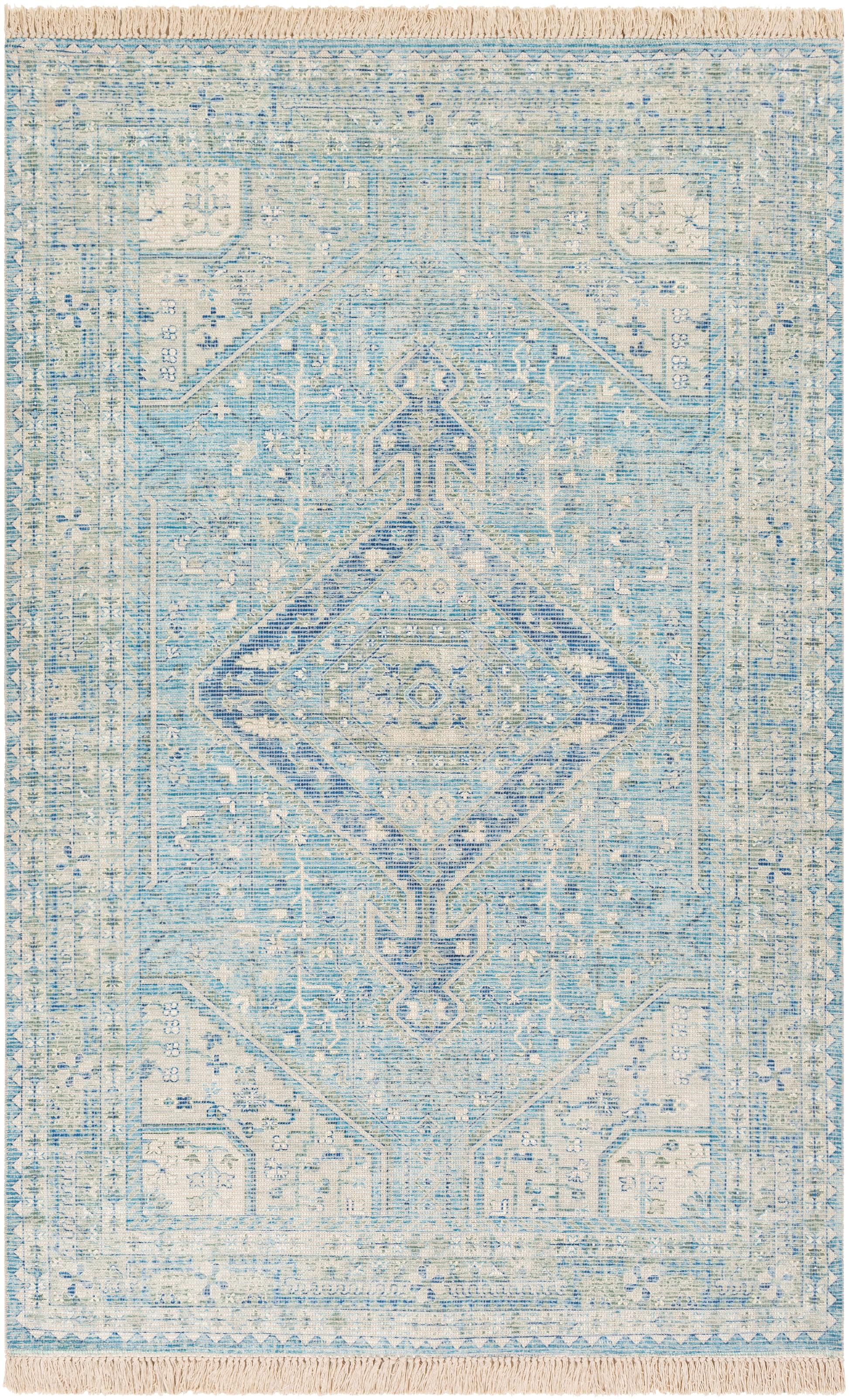 Surya Zainab Zai-2304 Sky Blue, Navy, Sage, Lime Area Rug