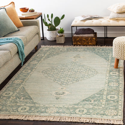 Surya Zainab Zai-2306 Sage, Dark Green, Lime, White Area Rug