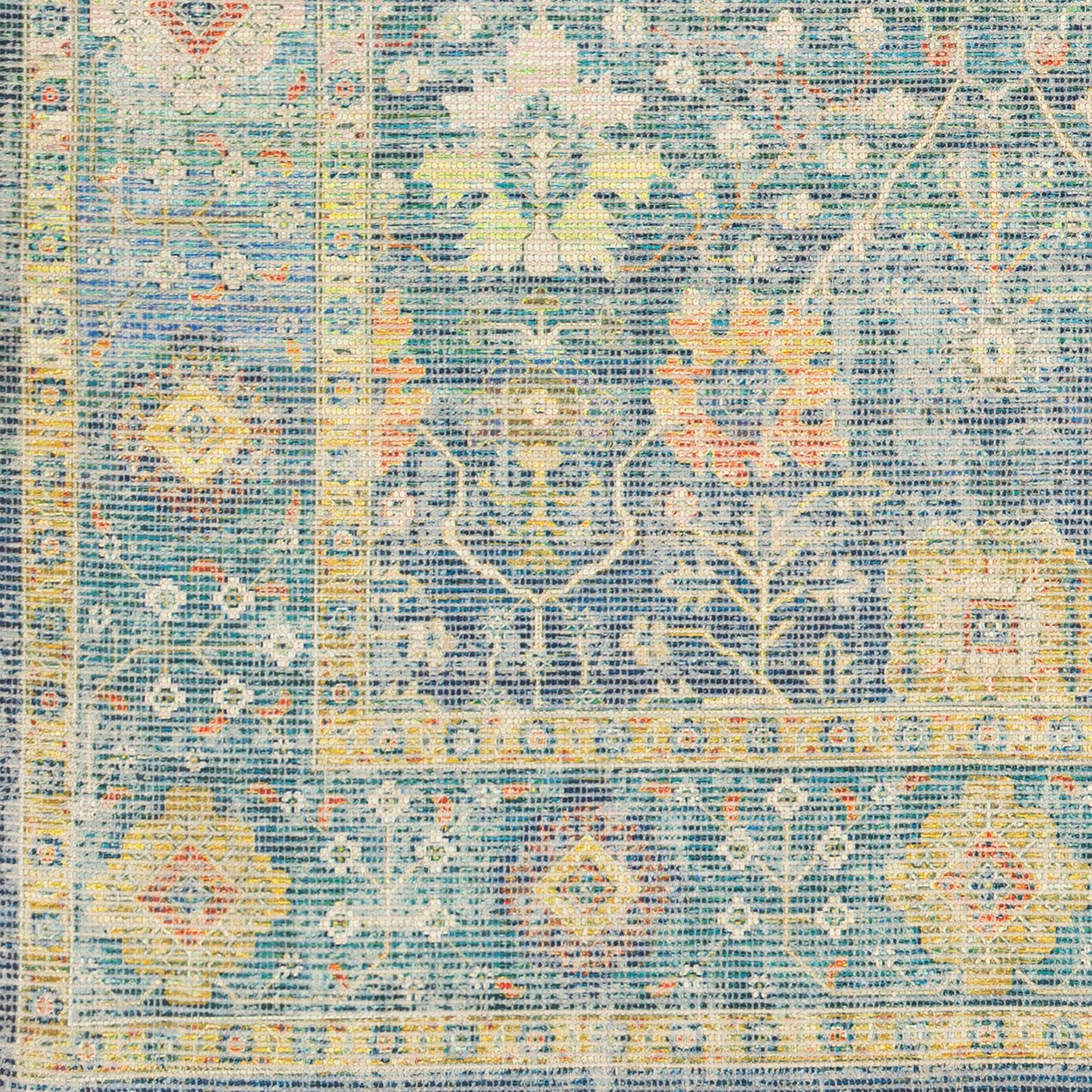 Surya Zainab Zai-2309 Navy, Lime, Aqua, Sky Blue Area Rug