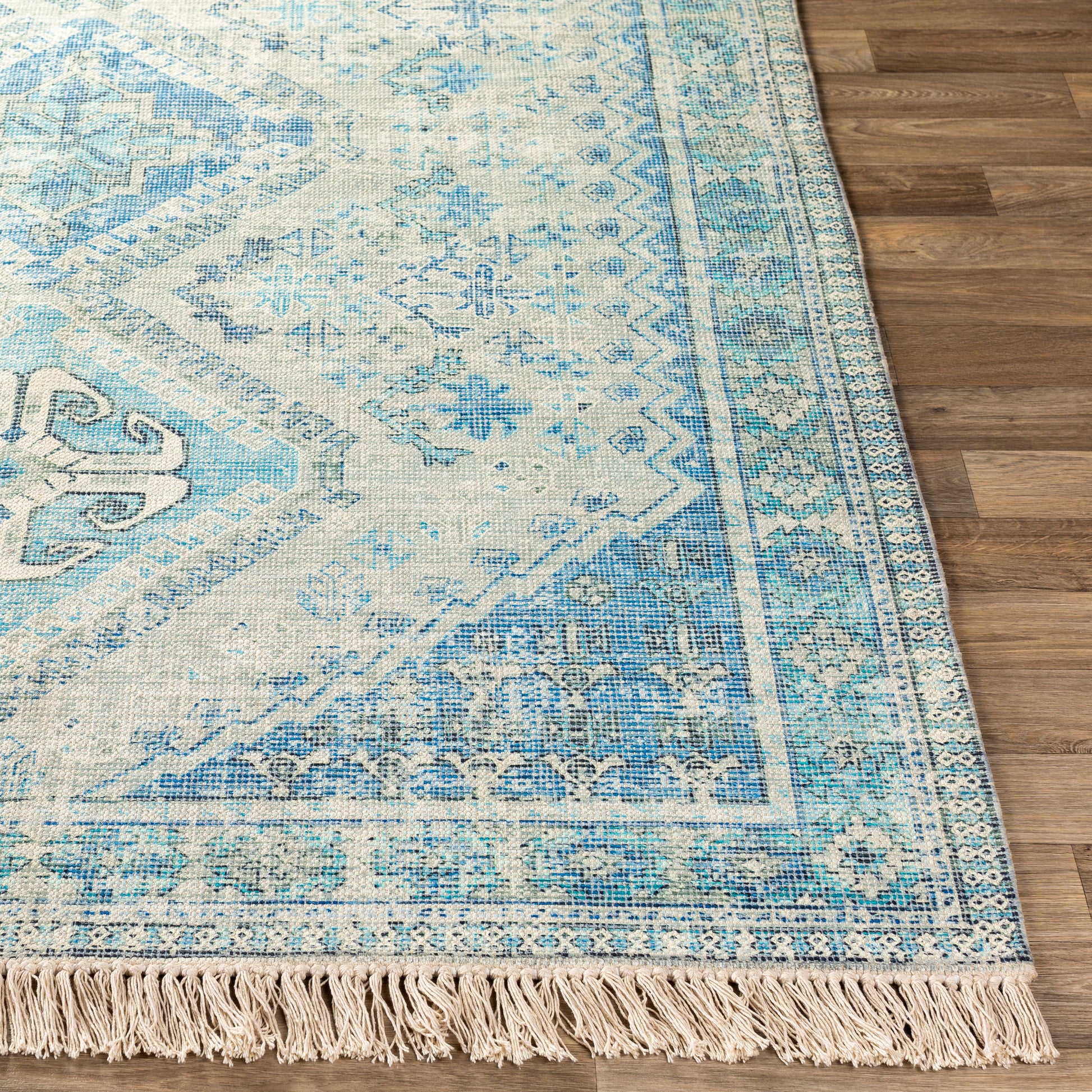 Surya Zainab Zai-2314 Sky Blue, Navy, Sage, Lime Area Rug