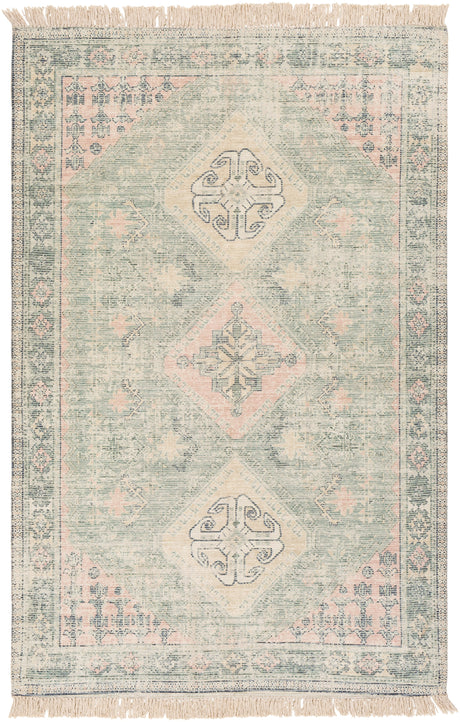 Surya Zainab Zai-2316 Sage, Dark Green, Lime, Pale Pink Rugs.