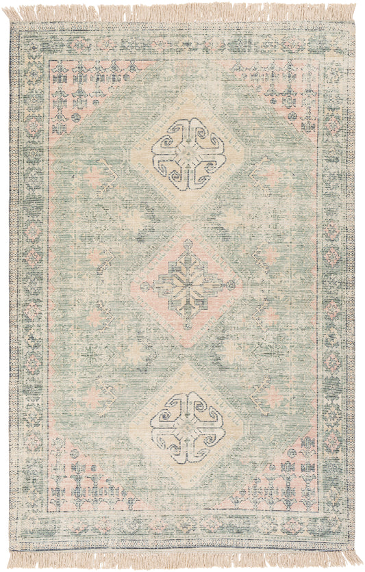 Surya Zainab Zai-2316 Sage, Dark Green, Lime, Pale Pink Area Rug