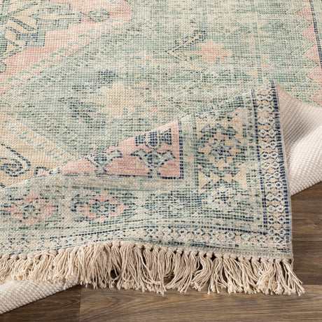 Surya Zainab Zai-2316 Sage, Dark Green, Lime, Pale Pink Rugs.