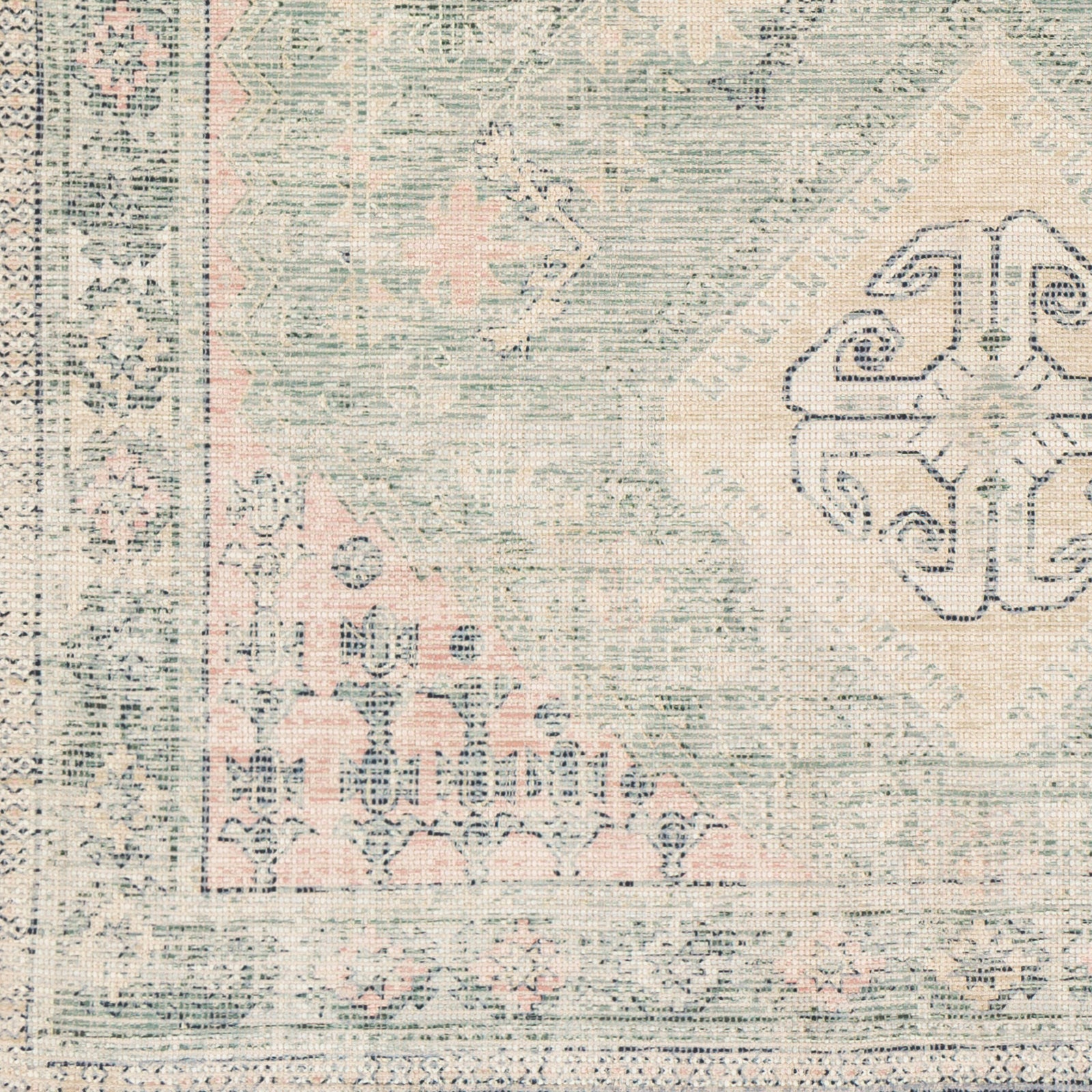 Surya Zainab Zai-2316 Sage, Dark Green, Lime, Pale Pink Area Rug