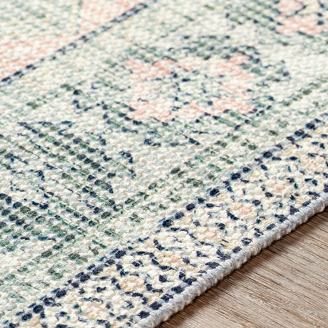 Surya Zainab Zai-2316 Sage, Dark Green, Lime, Pale Pink Rugs.