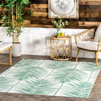 Nuloom Tropical Palm Ntr2024A Green Area Rug