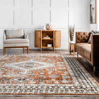 Nuloom Vanesa Distressedcbordered Nva1534A Rust Area Rug