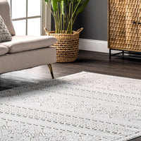 Nuloom Valerie Textured Tribal Nva3547A Gray Area Rug