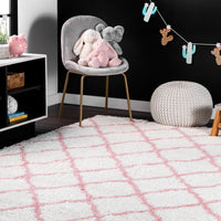 Nuloom Nelda Trellis Kids Nne2915A Baby Pink Area Rug