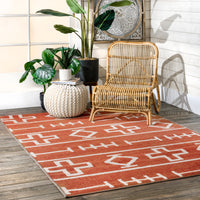 Nuloom Holland Ethnic Symbols Nho2838C Rust Area Rug