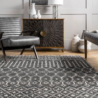 Nuloom Hartford Leather Moroccan Nha1419A Black Area Rug