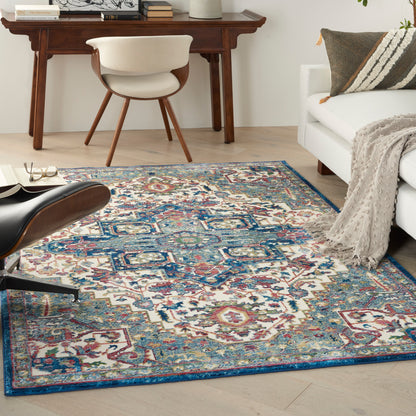 Nourison Ankara Global Anr15 Ivory Navy Area Rug