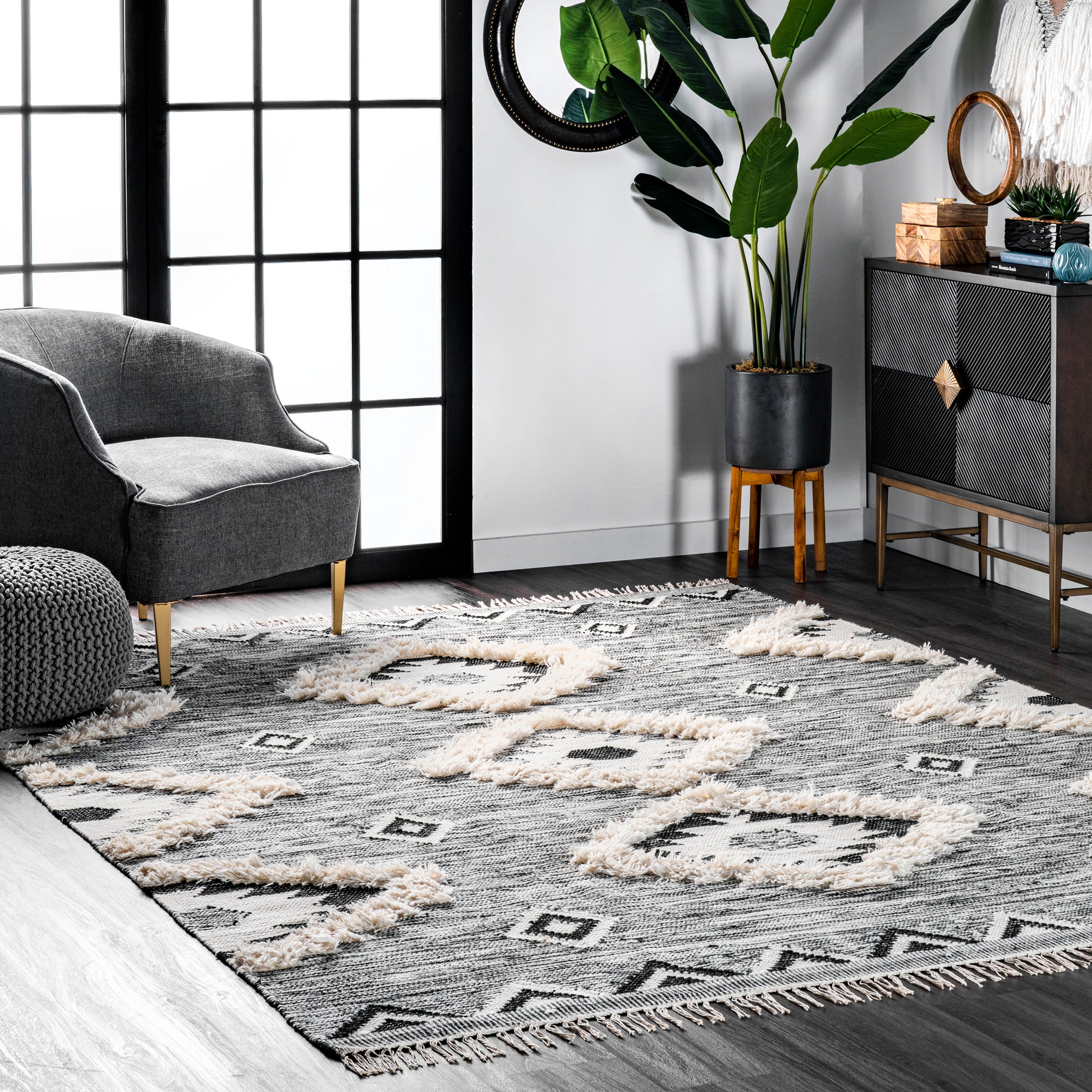 Nuloom Savannah Moroccan Nsa3319B Black Area Rug