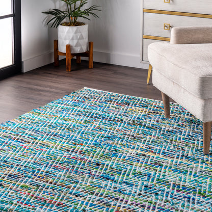 Nuloom Chevron Rochell Nch3599A Green Area Rug