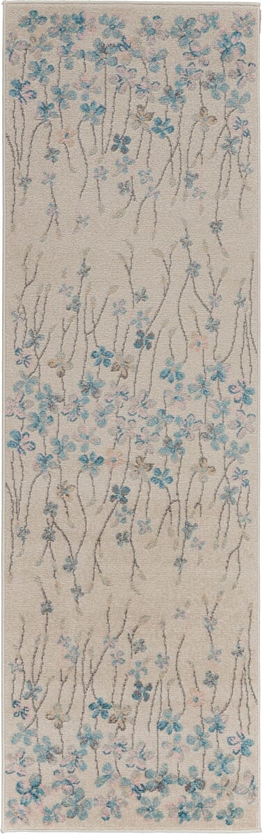 Nourison Tranquil Tra04 Ivory Floral / Country Area Rug