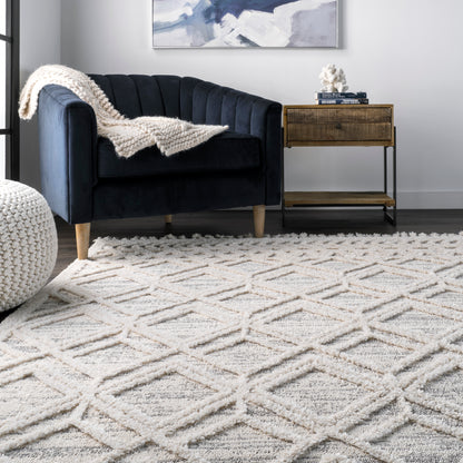 Nuloom Ansley Moroccan Lattice Nan2332A Beige Area Rug