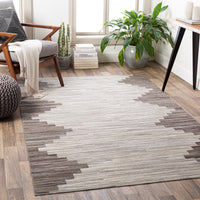 Surya Zander Znd-1007 Silver Gray, Beige, Ivory, Medium Gray Area Rug