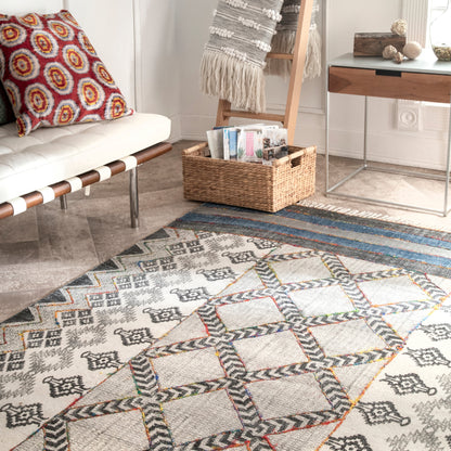 Nuloom Tribal Reita Ntr3055A Gray Area Rug