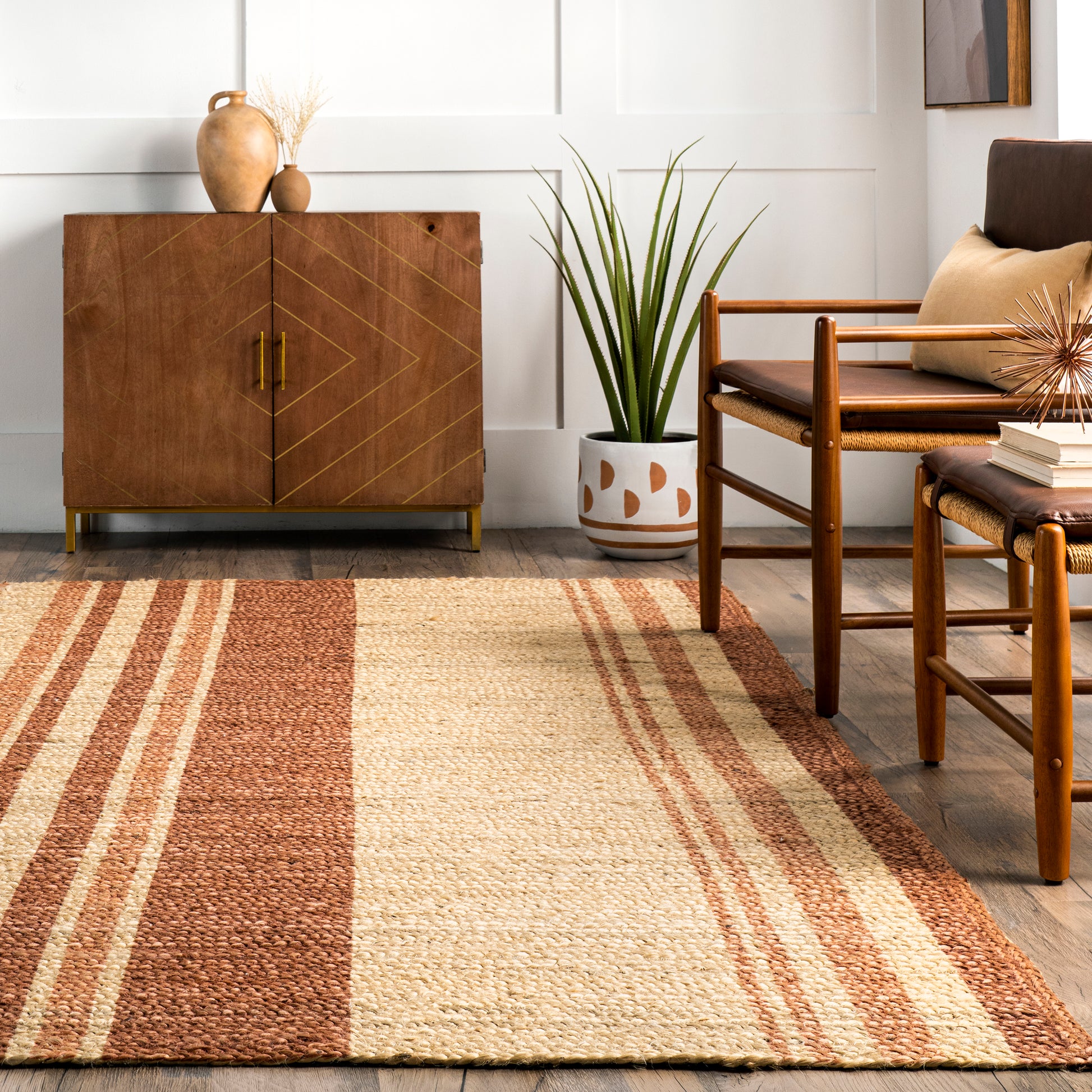 Nuloom Rubi Stripes Nru3432A Brown Area Rug