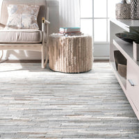 Nuloom Clarity Patchwork Cowhide Ncl3288A Beige Area Rug