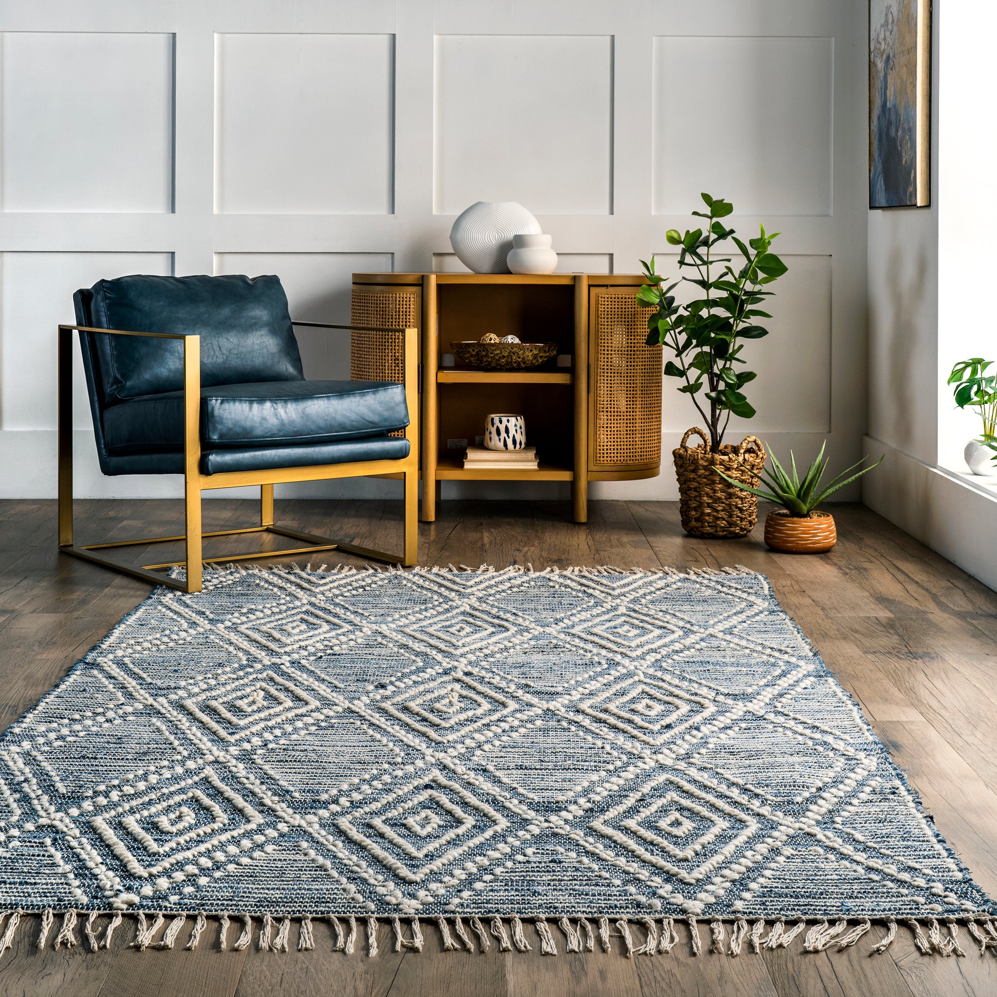 Nuloom Salley Blend Coastal Nsa1377A Blue Area Rug