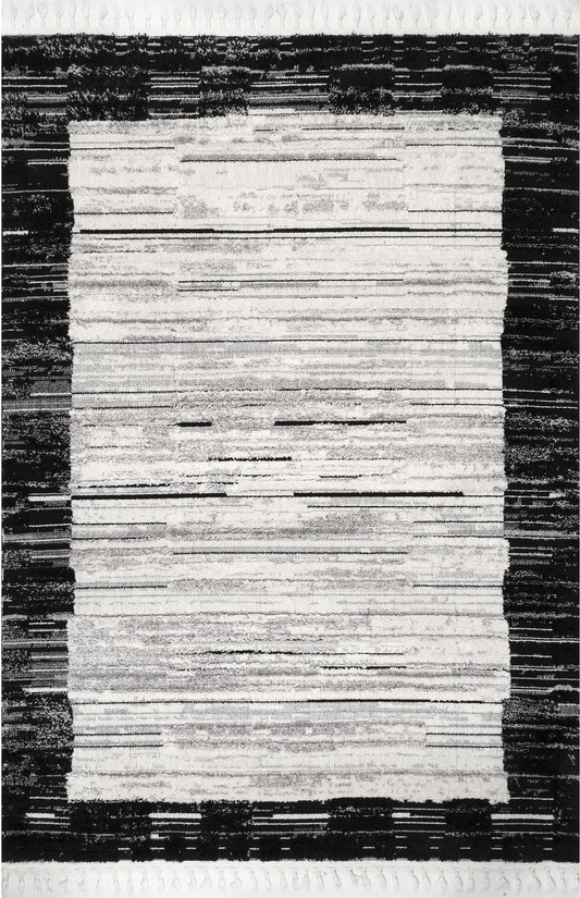 Nuloom Carla Bordered Nca2343A Black Area Rug