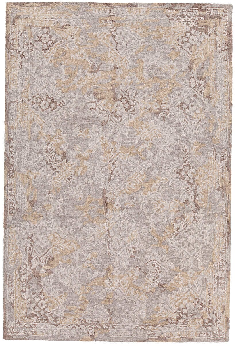 Chandra Zyana Zya43900 Grey / Brown / Gold / Beige Vintage / Distressed Area Rug