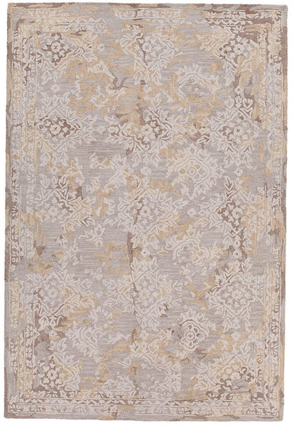 Chandra Zyana Zya43900 Grey / Brown / Gold / Beige Vintage / Distressed Area Rug