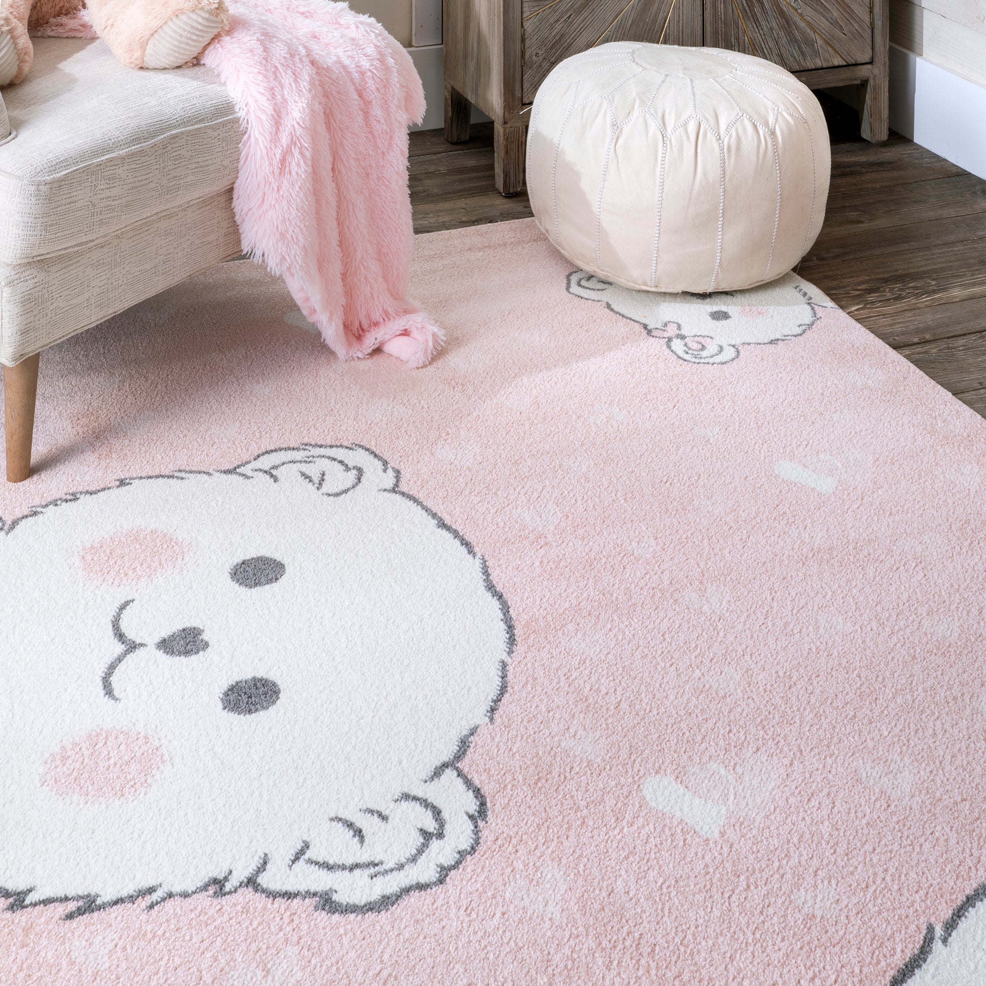 Nuloom Harlee Kids Bear Nha2562A Pink Area Rug