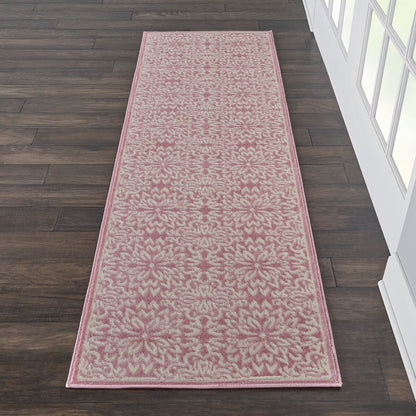 Nourison Jubilant Jub06 Ivory / Pink Damask Area Rug